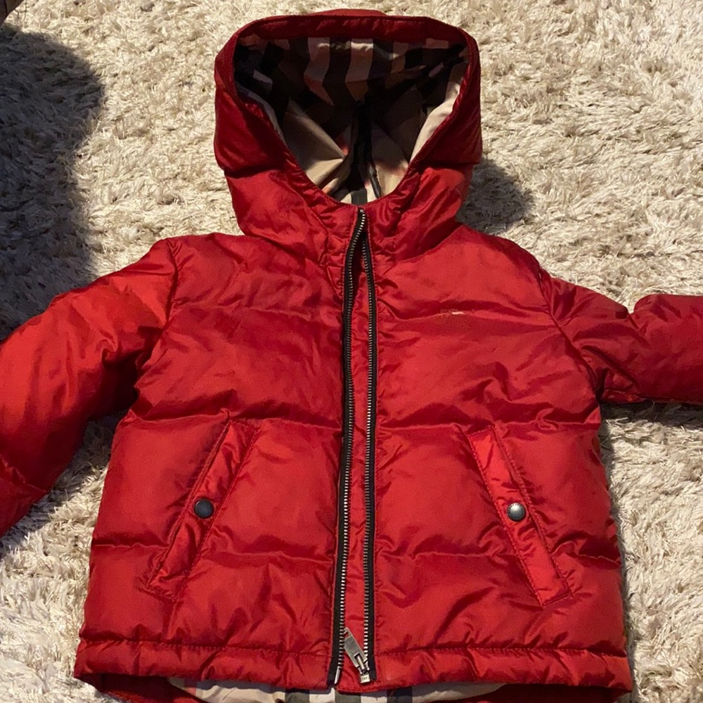 Toddler Authentic Burberry coat red.  Size 18months